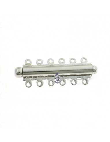 6-wire bayonet clasp white gold plated in 925 silver