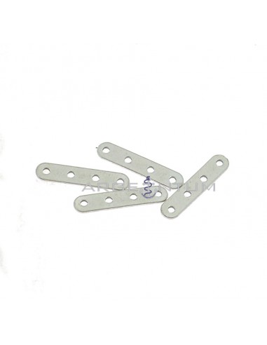 4-wire spacer bars white gold plated 4 pieces in 925 silver