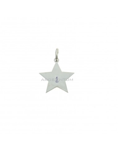 White gold plated star pendant in 925 silver