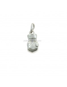 White gold plated boxing glove pendant in 925 silver