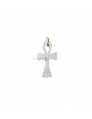 White gold plated plate nile cross pendant in 925 silver