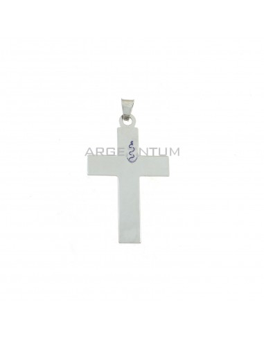 White gold plated cross pendant in 925 silver