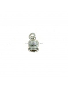 White gold plated campanella pendant with white zircons in 925 silver