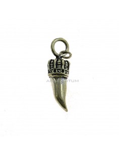 Horn pendant with crown in 925 silver casting