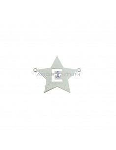 Tramezzo stella a lastra 12x12 mm con lettera E traforata placcato oro bianco in argento 925