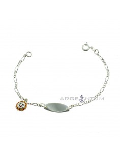 3 1 mesh bracelet with central oval plate and orange enamel pendant sun coupled with 925 silver