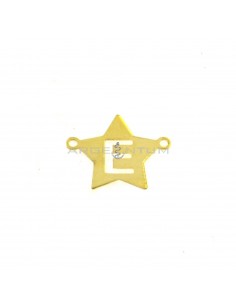 Tramezzo stella a lastra 12,5x12,5 con lettera E traforata placcato oro giallo in argento 925