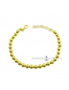 6mm smooth ball bracelet yellow gold plated in 925 silver