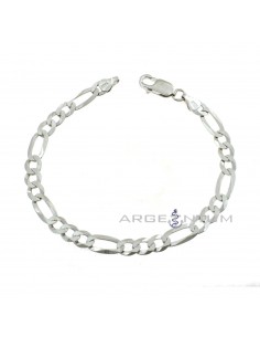 3 1 6.5 mm chain link bracelet white gold plated in 925 silver