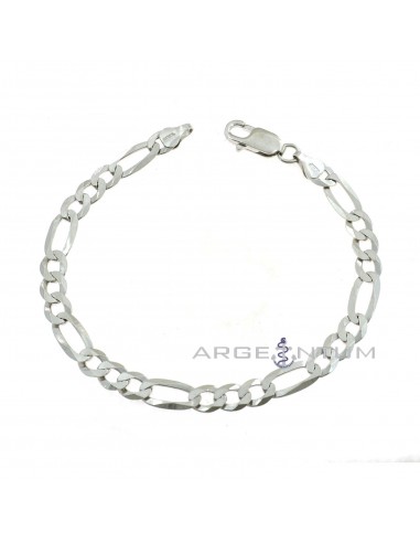 3 1 6.5 mm chain link bracelet white gold plated in 925 silver