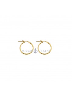 Tubular hoop earrings ø 18 mm with rose gold plated snap closure in 925 silver