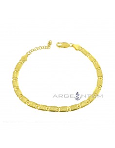 Yellow gold plated 5 mm diamond segment link anklet in 925 silver