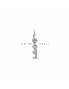 White gold plated DNA engraved plate pendant in 925 silver
