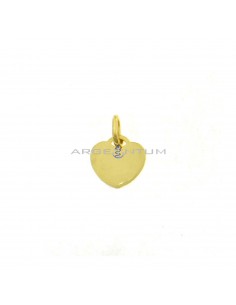 Ciondolo cuore a lastra 12 mm. placcato oro giallo in argento 925