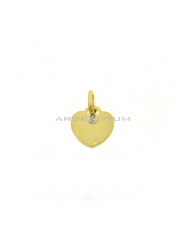 Heart pendant in 12 mm plate. yellow gold plated in 925 silver