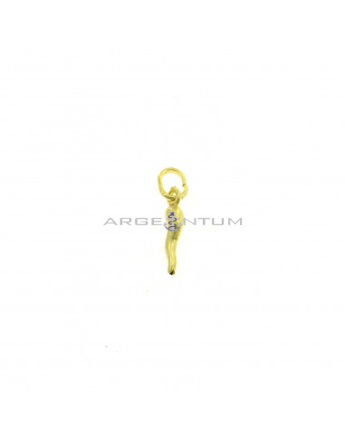 Yellow gold plated horn pendant 18x4 mm in 925 silver