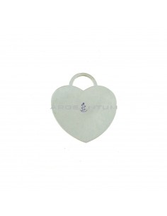 Heart pendant in white gold plated 37x43 mm plate in 925 silver