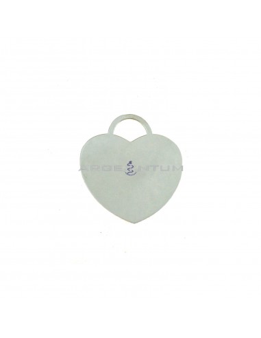 Heart pendant in white gold plated 37x43 mm plate in 925 silver