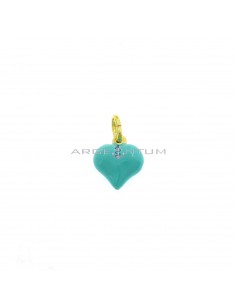 Yellow gold plated yellow gold plated paired heart pendant in 925 silver