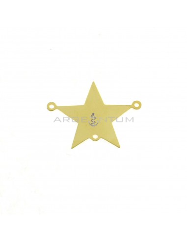 3-hole partition star 27x20 mm yellow gold plated in 925 silver