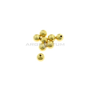 Sfere lisce da ø 8 mm con foro passante placcate oro giallo in argento 925 (8 pz.)