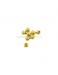 Smooth spheres ø 8 mm with through hole yellow gold plated in 925 silver (8 pcs.)