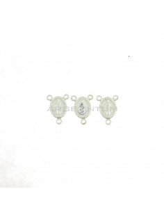 Partitions 7x9 mm with 3 holes 925 silver miraculous medal (3 pcs.)