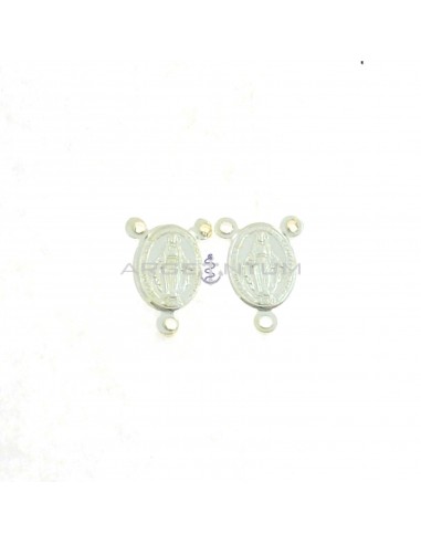 Partitions 10x12 mm with 3 holes 925 silver miraculous medal (2 pcs.)