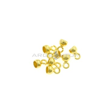 Terminali a cera lacca da ø 5 mm con maglia aperta placcati oro giallo in argento 925 (8 pz.)