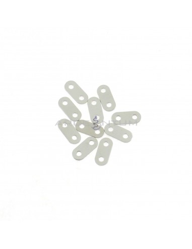 Spacer bars with 2 holes white gold plated in 925 silver (10 pcs.)