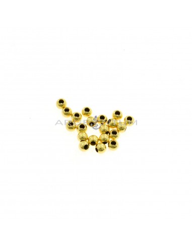 Sfere lisce da ø 6 mm con foro passante placcate oro giallo in argento 925 (16 pz.)