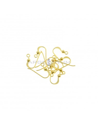 Attacchi orecchini ad amo con sfera liscia da ø 3 mm placcati oro giallo in argento 925 (10 pz.)
