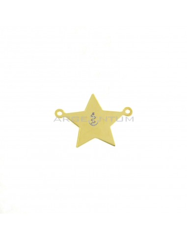 Star partition 22x16 mm yellow gold plated in 925 silver