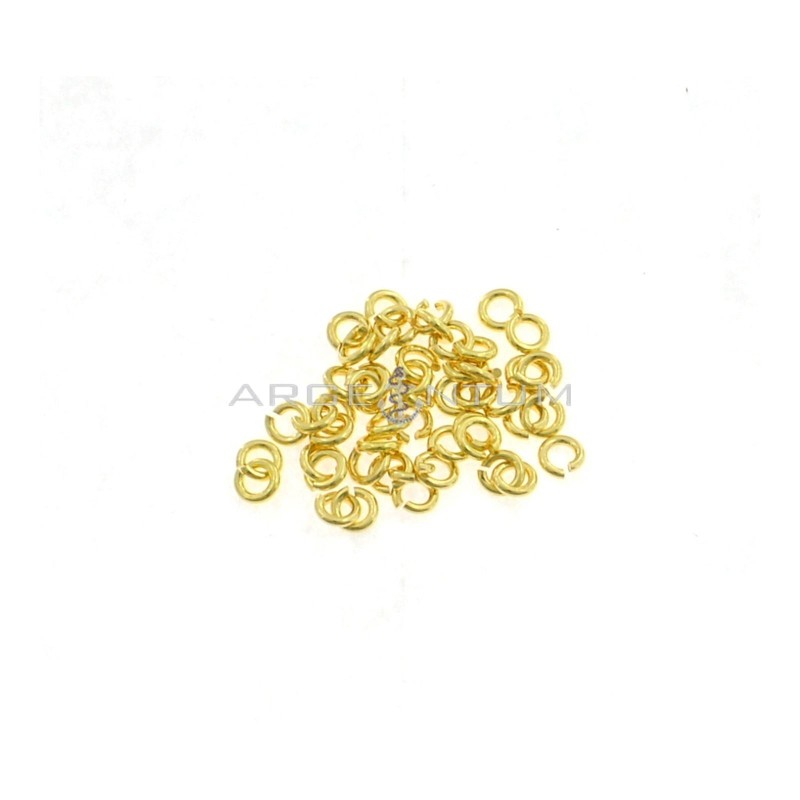 Yellow gold plated counter links ø 2 mm in 925 silver (50 pcs)