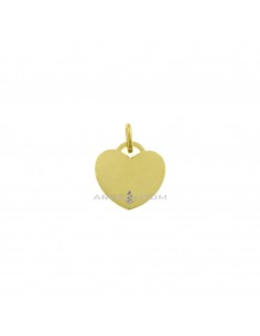 Ciondolo cuore a lastra 18x18 mm placcato oro giallo in argento 925