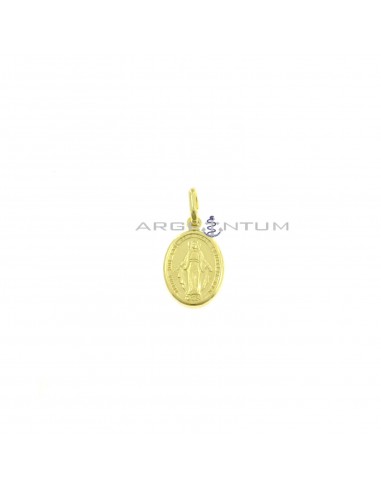 Miraculous medal pendant 18x11 mm yellow gold plated in 925 silver