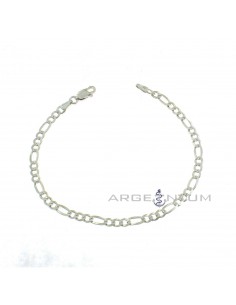 White gold plated 3 1 3 mm chain link bracelet in 925 silver