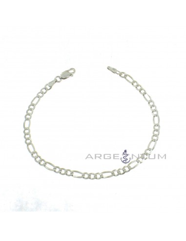 White gold plated 3 1 3 mm chain link bracelet in 925 silver