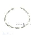 Bracciale maglia a catena 3 1 da 3 mm placcato oro bianco in argento 925