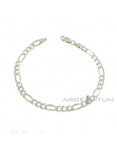 White gold plated 3 1 5mm chain link bracelet in 925 silver