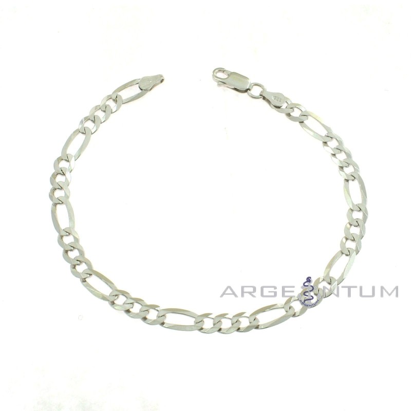 White gold plated 3 1 5mm chain link bracelet in 925 silver