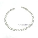 White gold plated 5 mm curb mesh bracelet in 925 silver