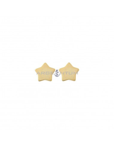 Rose gold plated 14x14 mm plate star lobe earrings in 925 silver