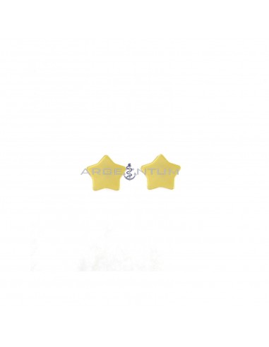 Yellow gold plated 14x14 mm plate star lobe earrings in 925 silver