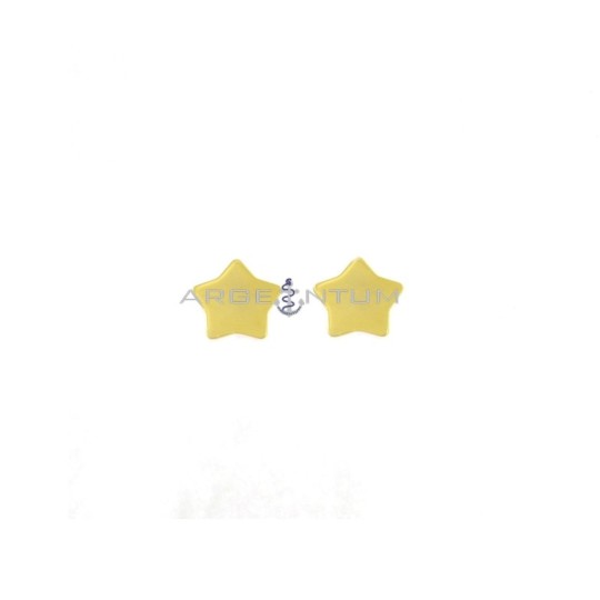 Orecchini al lobo stella a lastra 14x14 mm placcati oro giallo in argento 925