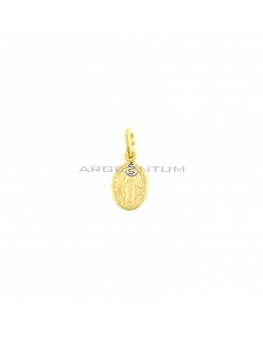 Miraculous medal pendant 7x10 mm yellow gold plated in 925 silver
