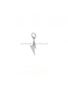 Lightning bolt pendant 5x12 mm white gold plated in 925 silver