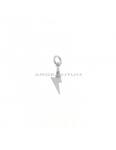 Lightning bolt pendant 5x12 mm white gold plated in 925 silver