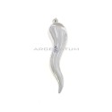 Ciondolo corno 20x80 mm placcato oro bianco in argento 925