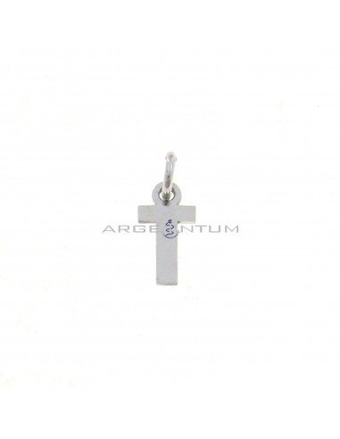 White gold plated letter T pendant in 925 silver